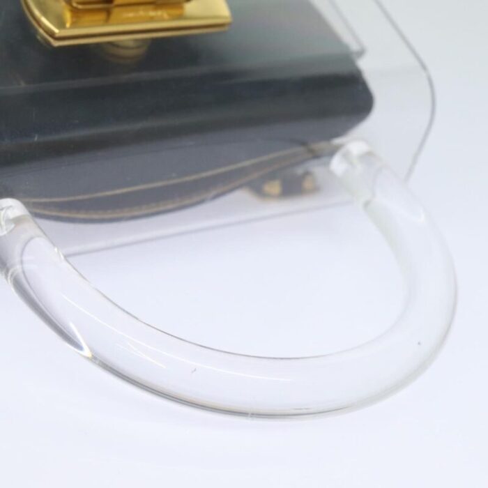 salvatore ferragamo gancini hand bag plastic clear auth 79216 7347