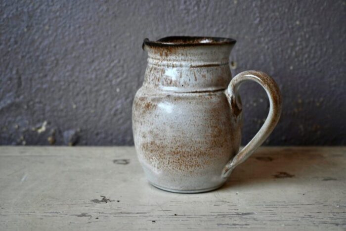 sandstone ceramic pitcher by serafino ferraro for vallauris 1970s 9480