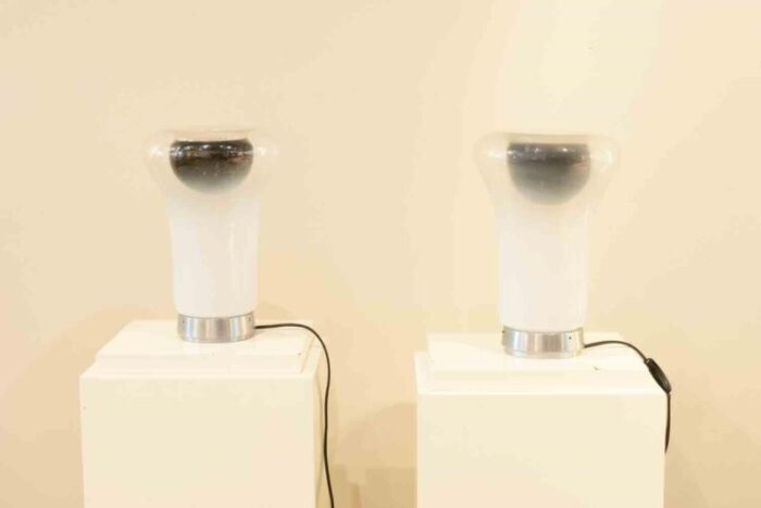 sappho model table lamps by angelo mangiarotti and produced by artemide italy 1970s set of 2 0720