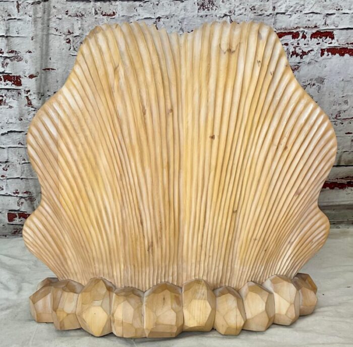 serge roche style carved sea shell double base dining table 5491