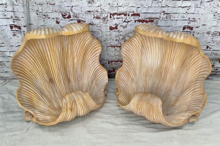 serge roche style carved sea shell double base dining table 7483