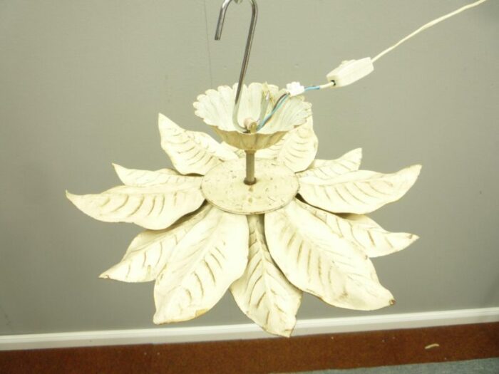 shabby chic metal flower ceiling lamp 1960s 2591