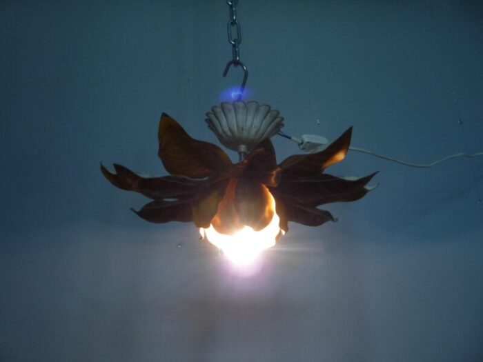 shabby chic metal flower ceiling lamp 1960s 4753