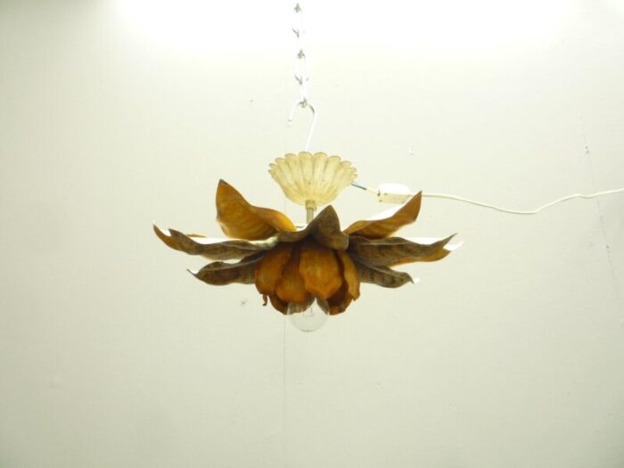 shabby chic metal flower ceiling lamp 1960s 7215