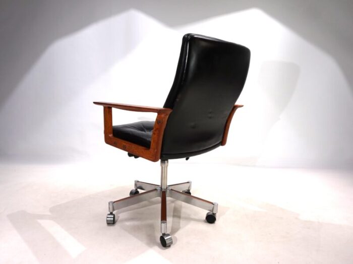 sibast leather and teak office chair by arne vodder 1960 0684