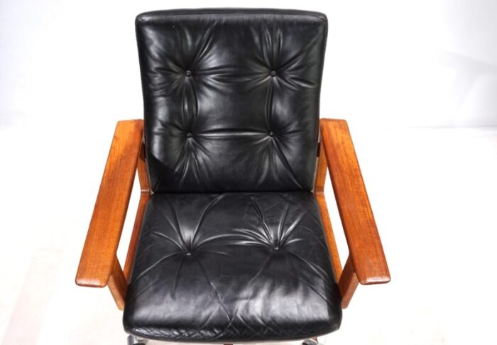 sibast leather and teak office chair by arne vodder 1960 1195