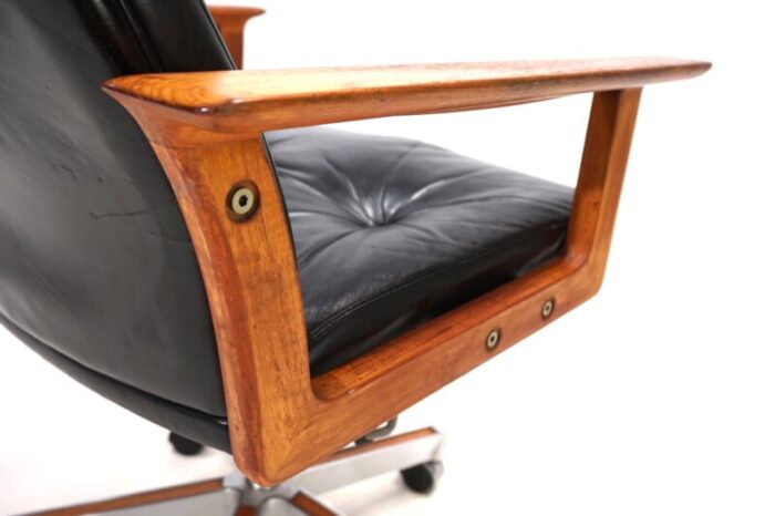 sibast leather and teak office chair by arne vodder 1960 3894