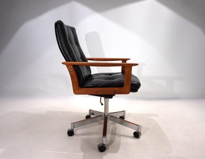 sibast leather and teak office chair by arne vodder 1960 5994