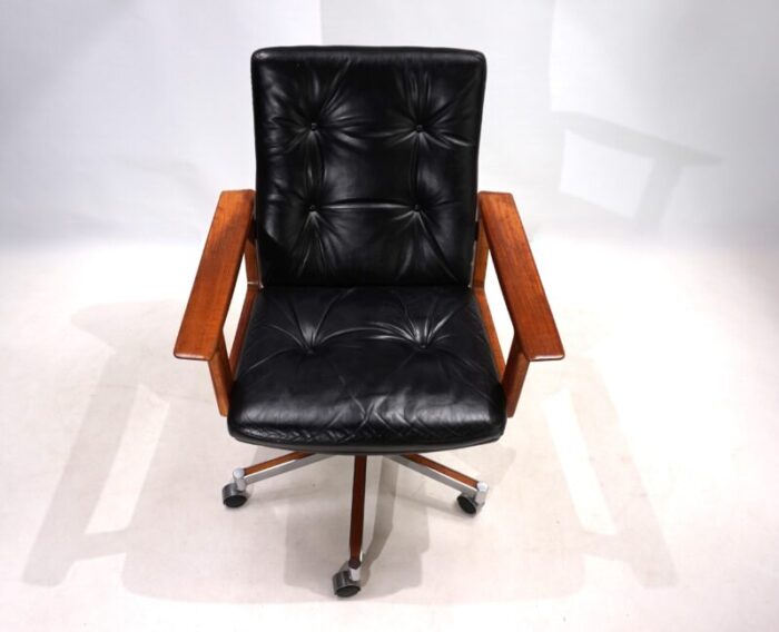 sibast leather and teak office chair by arne vodder 1960 6910