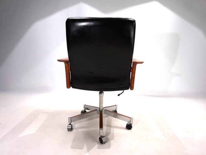 sibast leather and teak office chair by arne vodder 1960 7148