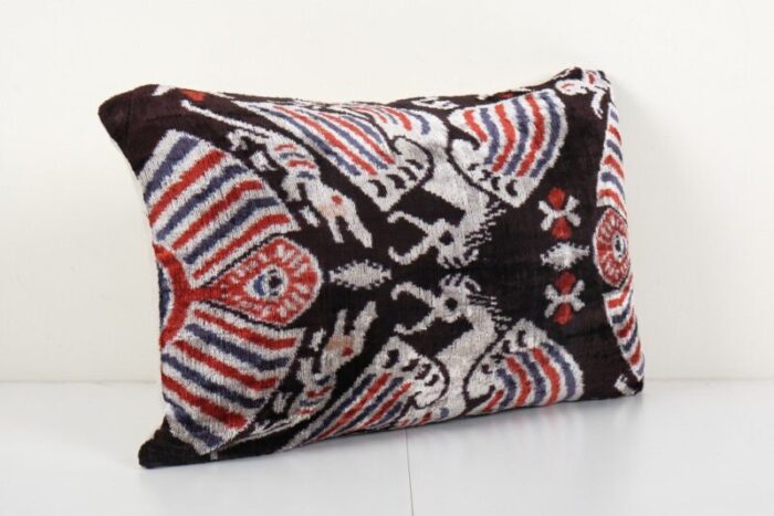 silk and velvet ikat abstract animal pattern cushion cover 2010s 2