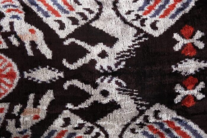 silk and velvet ikat abstract animal pattern cushion cover 2010s 3