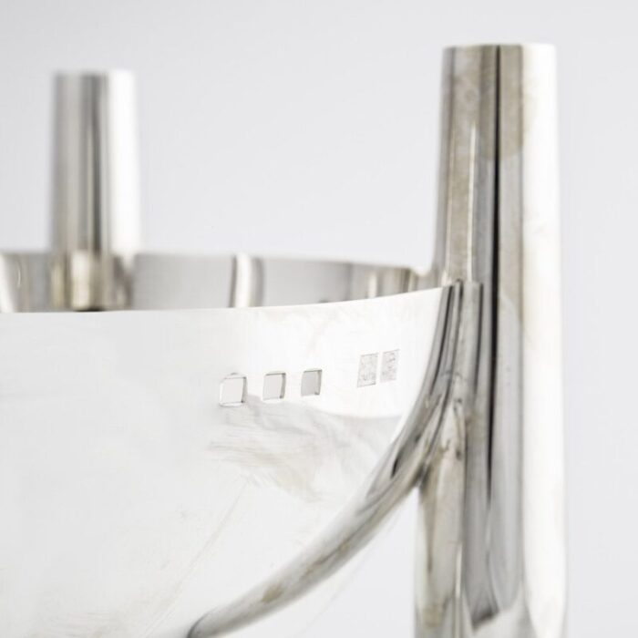 silver metal willow model vase by charles rennie mackintosh for sabattini 1984 3