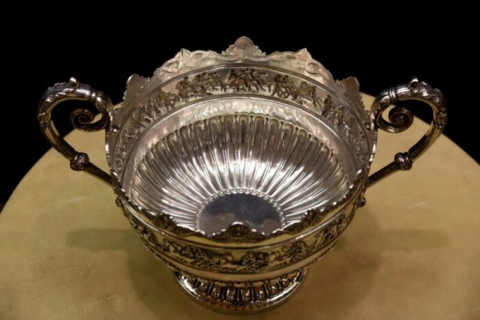 silver rosebowl with equestrian scenes 1894 2