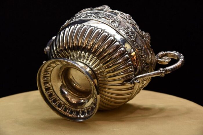 silver rosebowl with equestrian scenes 1894 5