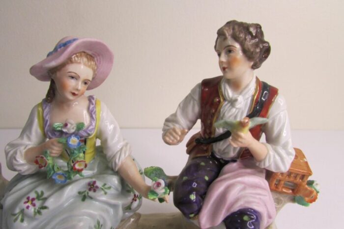 sitzendorfs figurine porzellanmanufaktur early 1900s courting couple scene 0451