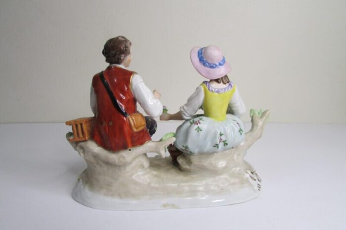 sitzendorfs figurine porzellanmanufaktur early 1900s courting couple scene 3828