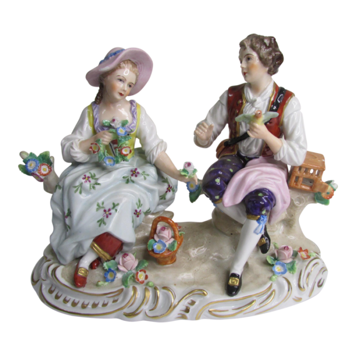 sitzendorfs figurine porzellanmanufaktur early 1900s courting couple scene 7158