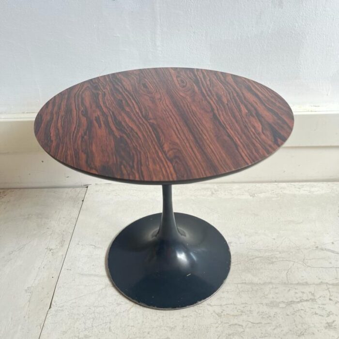 small arkana tulip round occasional table with rosewood top 1960s 1980