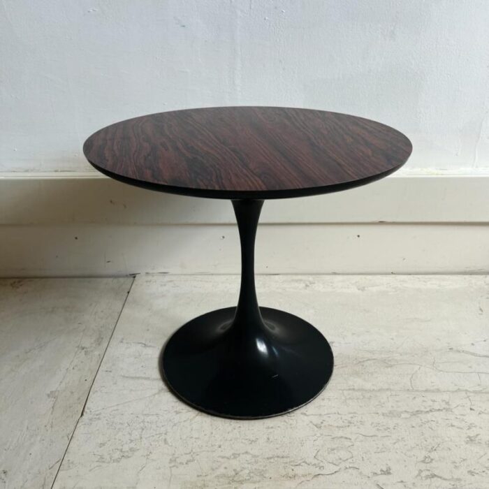 small arkana tulip round occasional table with rosewood top 1960s 7579