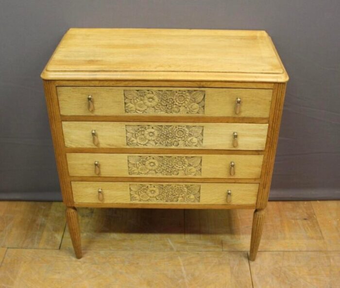 small art deco commode in light oak 1930 7037