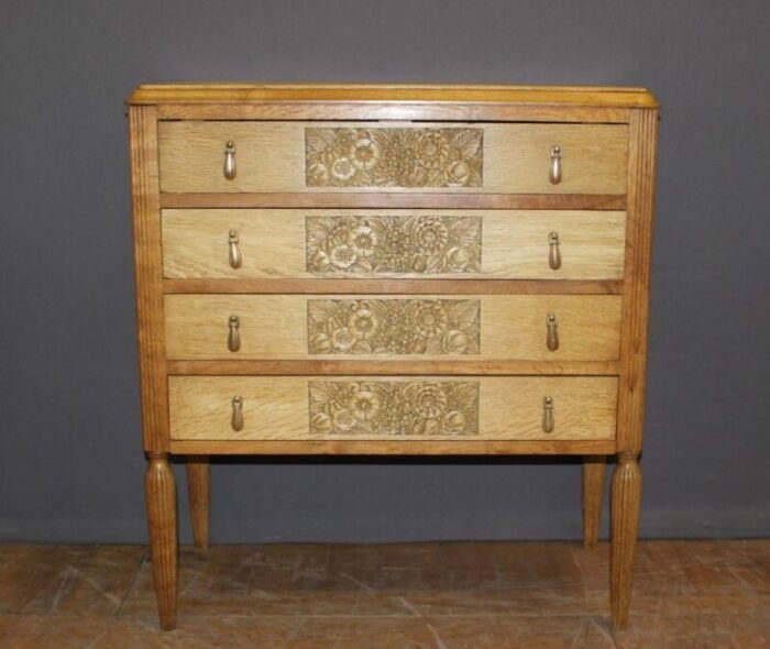 small art deco commode in light oak 1930 7640