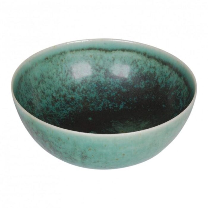 small bowl with green glaze by eva staehr for saxbo 2