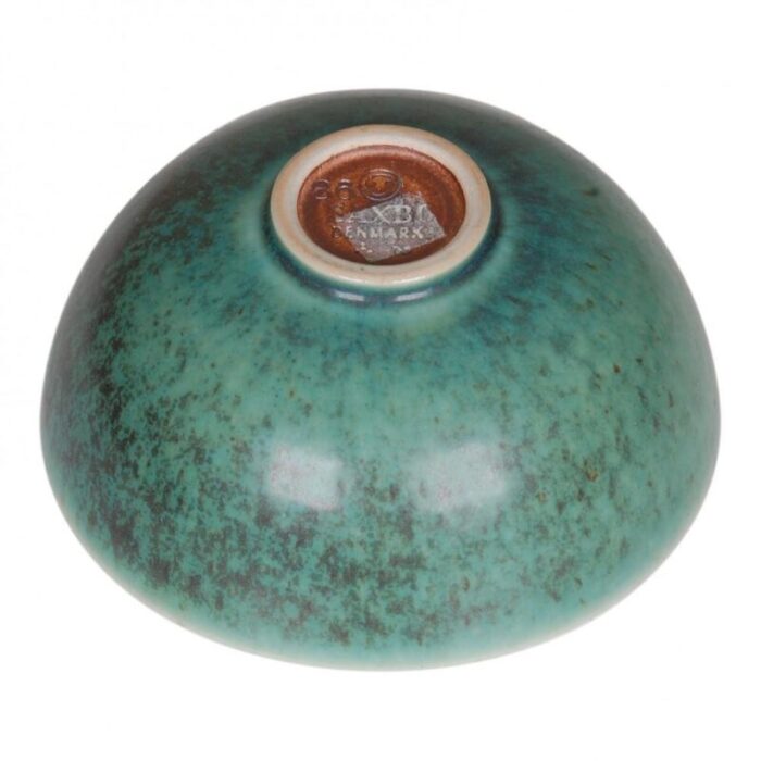 small bowl with green glaze by eva staehr for saxbo 3