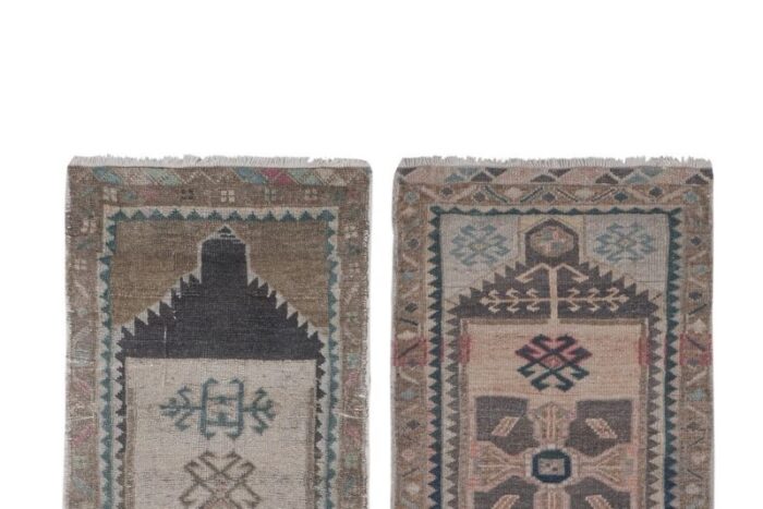 small hand knotted rug 1970s set of 2 3