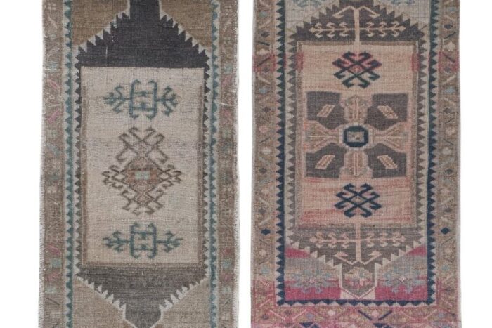 small hand knotted rug 1970s set of 2 4