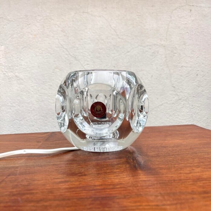 small heavy glass bedsidedesk lamp peill and putzler germany 1970s 9026