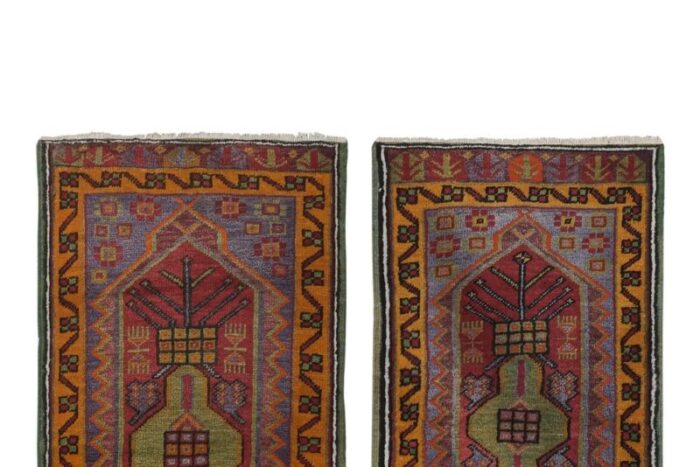 small turkish muted color rugs 1960s set of 2 3