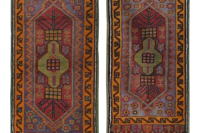 small turkish muted color rugs 1960s set of 2 4