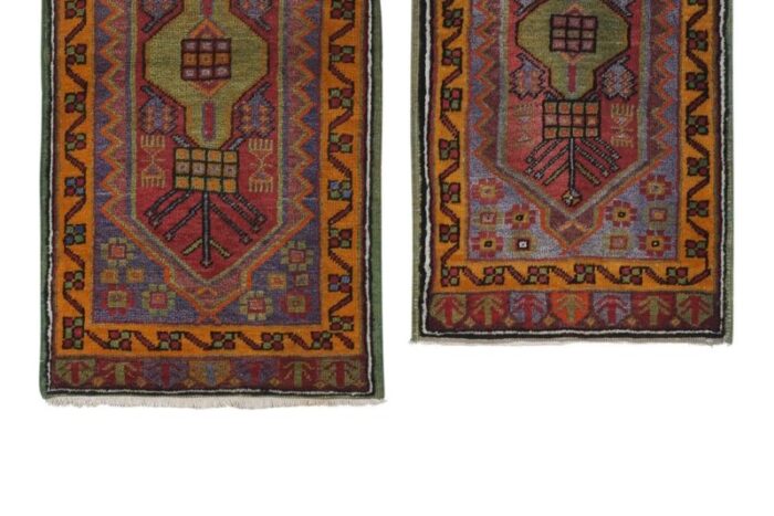 small turkish muted color rugs 1960s set of 2 5