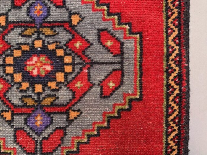 small vintage red wool rug turkey 2