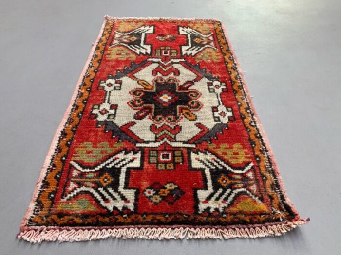 small vintage turkish wool rug 2 5