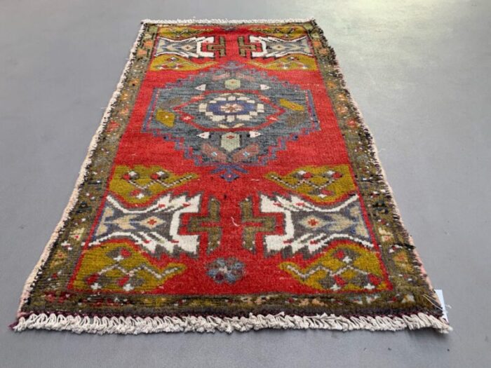 small vintage turkish wool rug 2 6