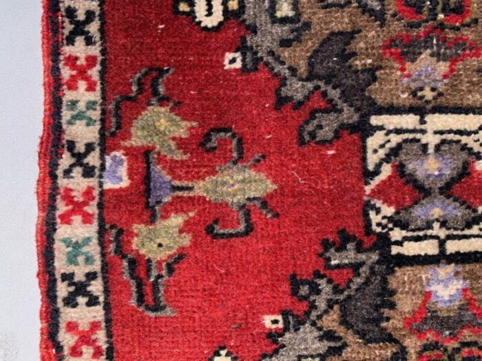 small vintage turkish wool rug 4 2