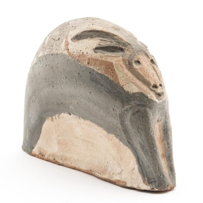 stylized ram s head by jules agard for vallauris 1950s 1