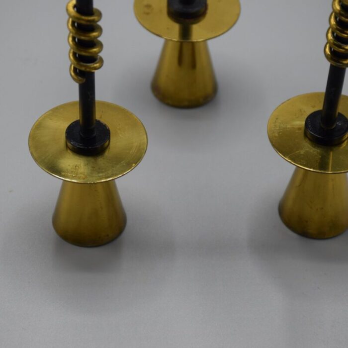 swedish candleholder in brass and metal by nils johan 3