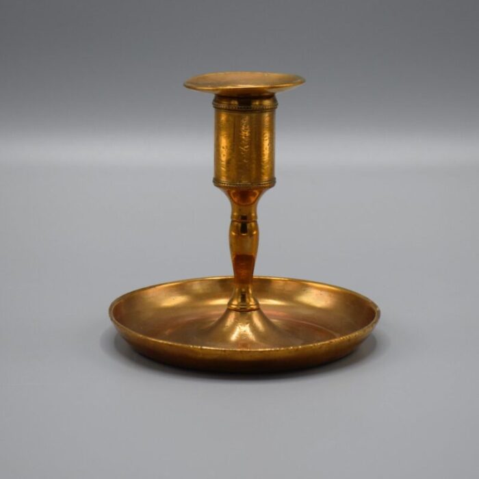 swedish candleholders in brass 1800s set of 2 2