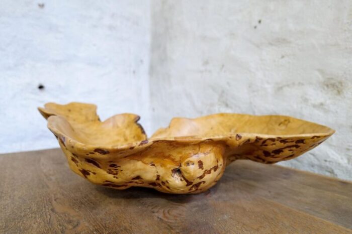 swedish folk art organic burl curly birch tiger bowl 1980s 11