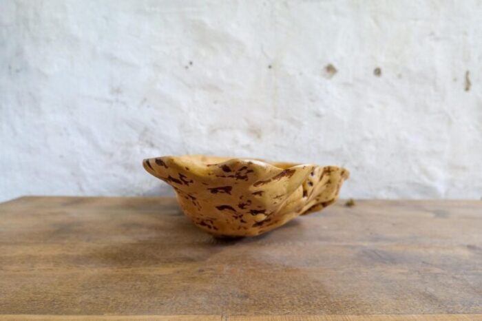 swedish folk art organic burl curly birch tiger bowl 1980s 15