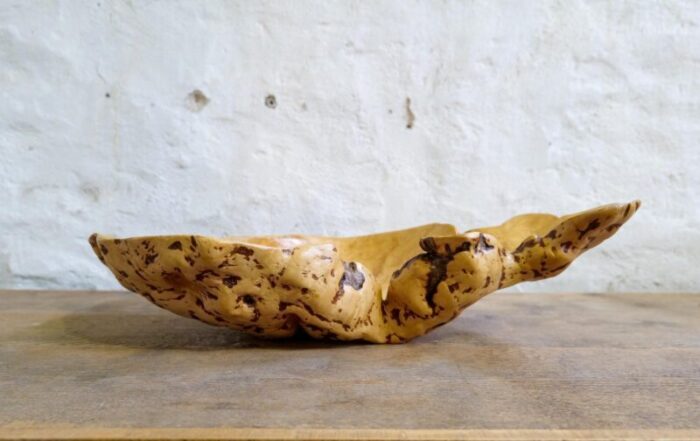 swedish folk art organic burl curly birch tiger bowl 1980s 2