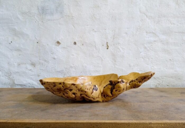 swedish folk art organic burl curly birch tiger bowl 1980s 3