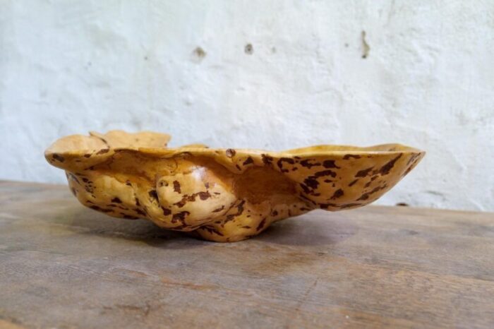 swedish folk art organic burl curly birch tiger bowl 1980s 9