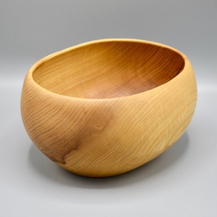 swedish wooden bowl in ash from goesta israelsson 1960s 2