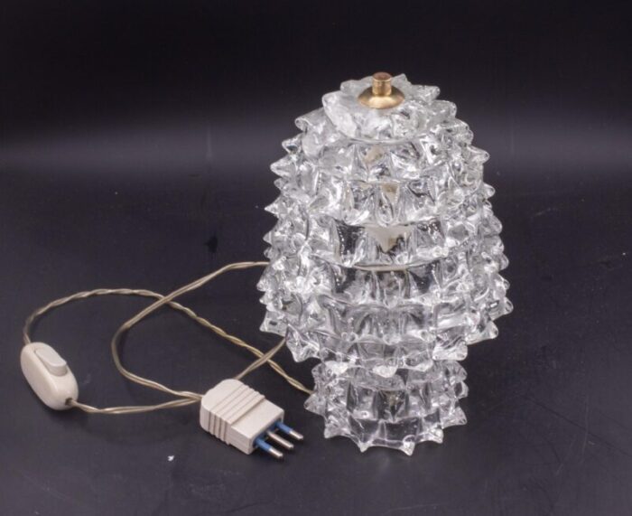 table lamp in rostrato murano glass vase for barovier and toso 1940s 1983