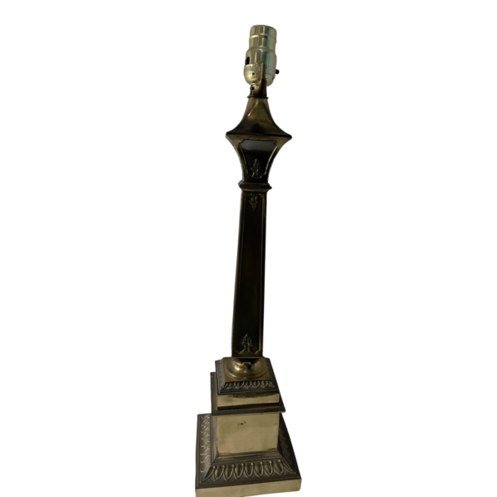 tall late 20th century neoclassical accented brass lamp 9378