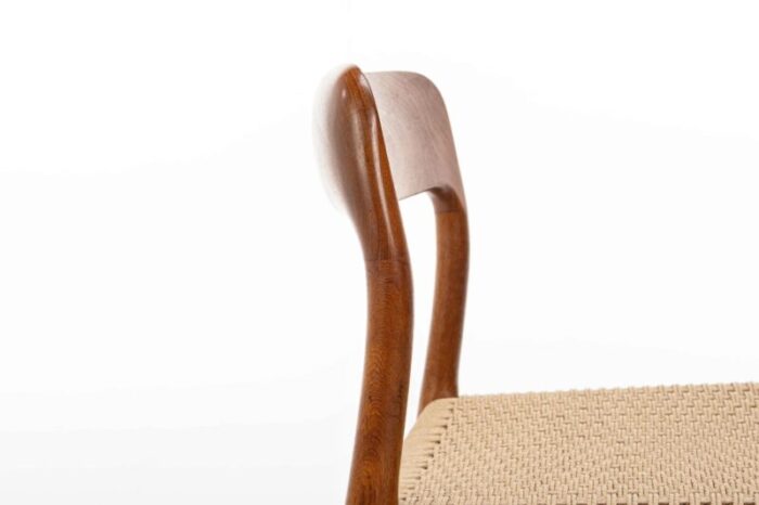 teak papercord dining chairs by niels o mller for jl mllers 1960s set of 8 4428